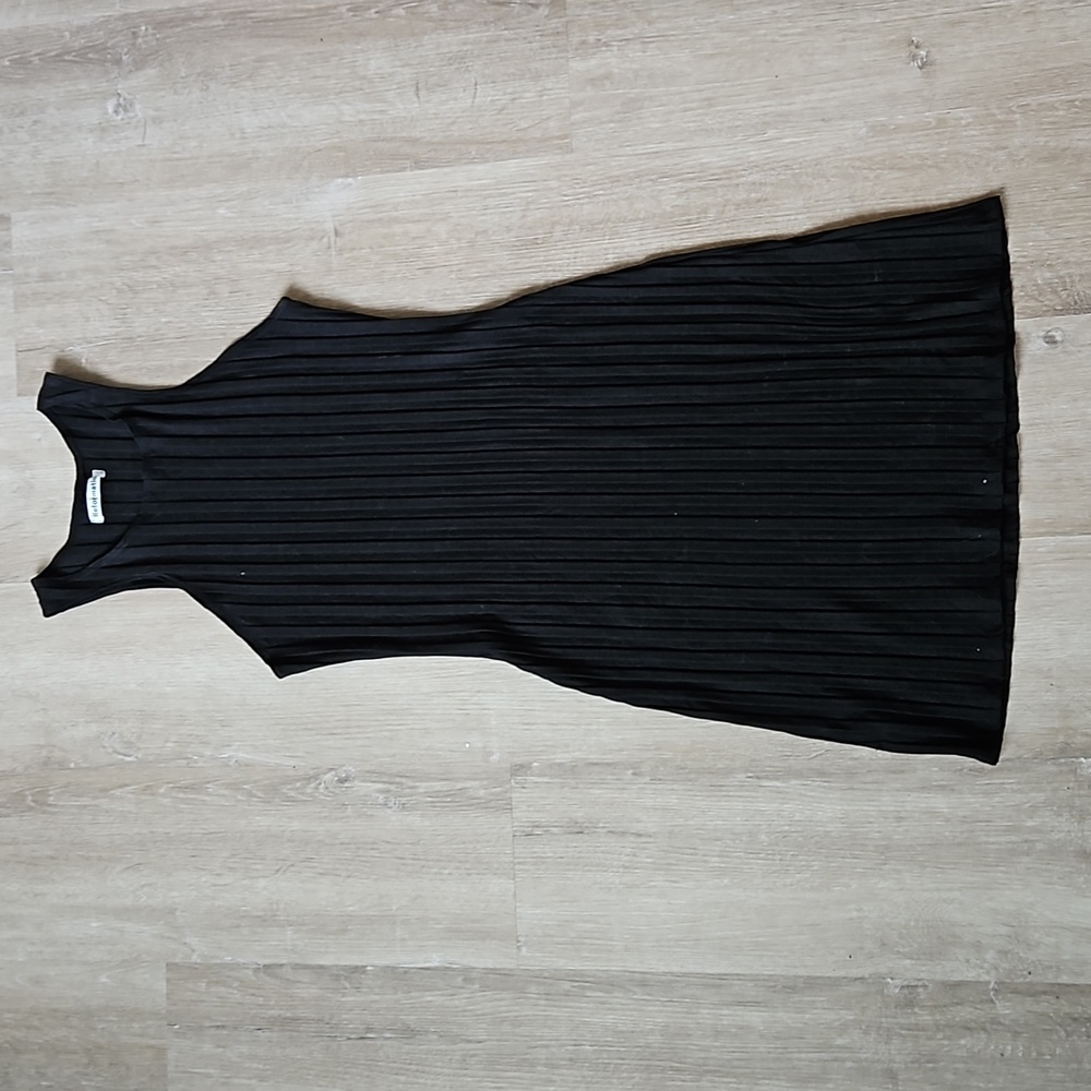 Reformation Black Ribbed Dress size medium
